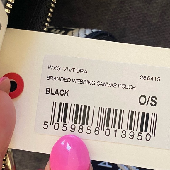 Ted Baker London Vivtora Leather Trim Cotton Canvas Wristlet Clutch NWT - Picture 8 of 9